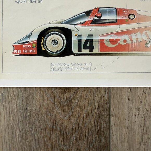 Porsche Racer Car Drawing from the 80's - Copy - Picture 5 of 8